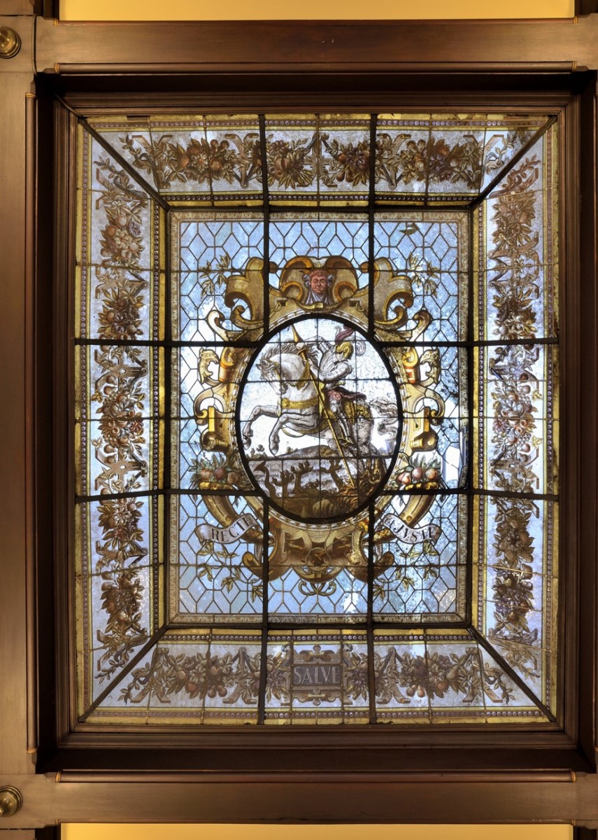 Plafond peint Hélios — char solaire, Hôtel Boël